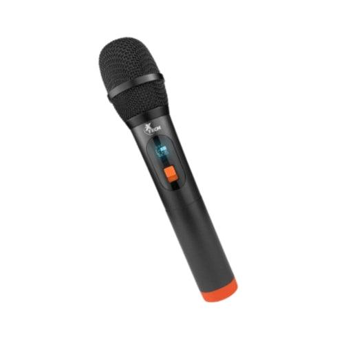 Xtech - Microphone Wireless UHF with Rechargeable Receiver works with 3.5mm or 1/4in Jack up to 82ft Range - Black