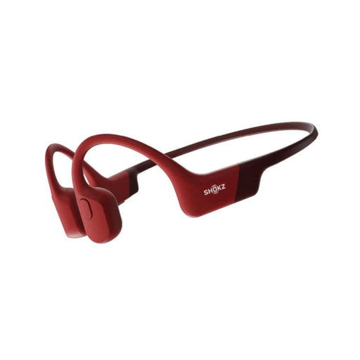 Shokz - OpenRun Red Bluetooth Headset with Mic Bone Conduction - Lightweight - Waterproof IP67 - 8Hr Battery Life