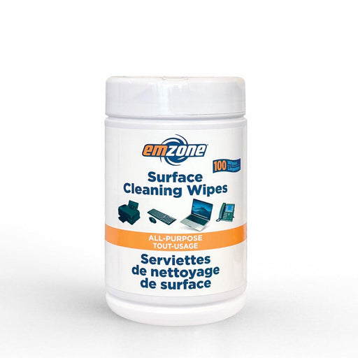 Emzone - Surface Cleaning Wipes All-Purpose 100 Tub Good for Tech & All Surfaces Lint Free