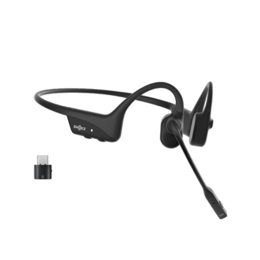 Shokz - OpenComm2 UC with USB-C Dongle Cosmic Black Bluetooth Stereo Headset Noise Cancelling Boom Mic with Mute Button - Bone Conduction - Zoom Certified