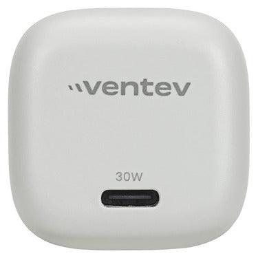 Ventev - Wall Charger 2 Port 65W USB-C GaN Programable Power Supply (PPS) Folding Prongs - White