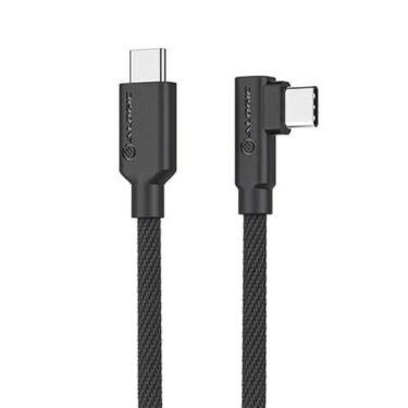 Alogic - Charge & Sync USB-C to USB-C Right Angled 3ft Double Braided Extremely Strong Cable100W Power Delivery Elements Pro - Black