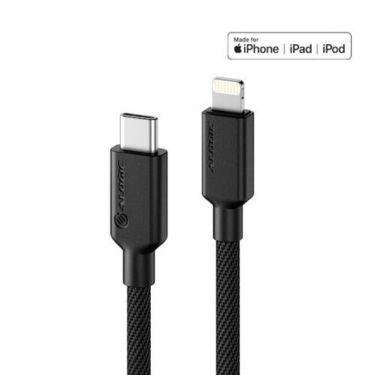 Alogic - Charge & Sync USB-C to Lightning MFI Double Braided Extremely Strong Cable 3ft Elements Pro 480Mbps - Black
