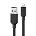 Alogic - Charge & Sync Lightning MFI to USB-A Double Braided Cable Extremely Strong 6ft Elements Pro 480Mbps - Black