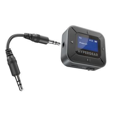 HyperGear - Wireless Audio Adapter Intellicast Flight Connect in Airplane & Use Any Bluetooth Headphones Connect 2 Listeners or Transmit from Phone to Stereo System