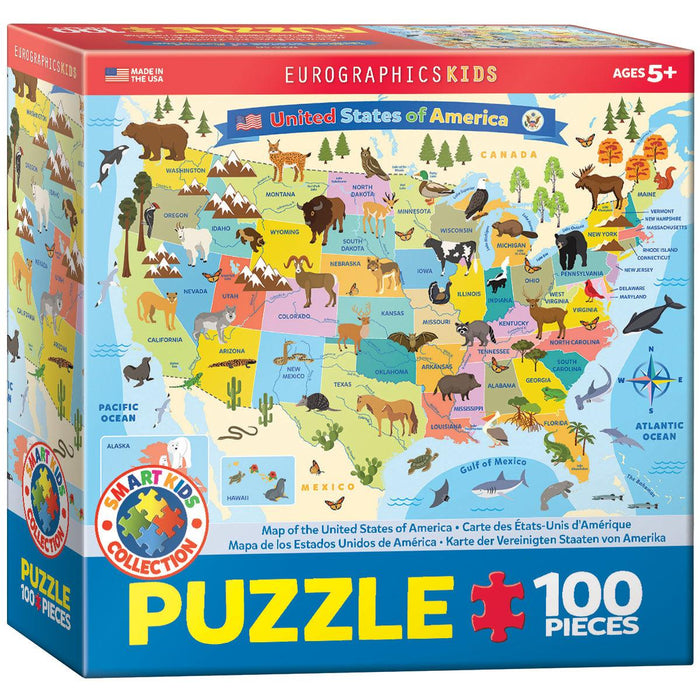Eurographics - Illustrated Map of the United States of America (100pc Puzzle)