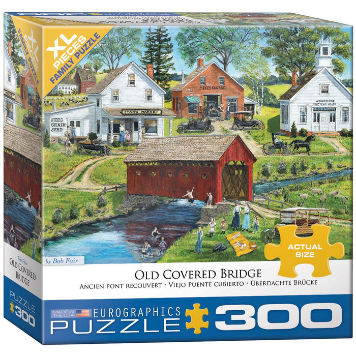Eurographics - Old Covered Bridge by Bob Fair (300 pc -  XL Puzzle Pieces)