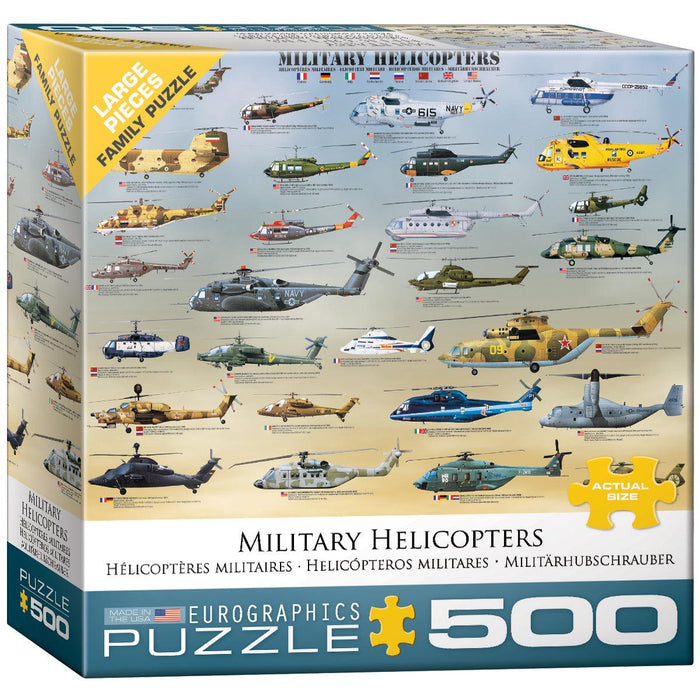 Eurographics - Military Helicopters (500 pc - Large Puzzle Pieces)