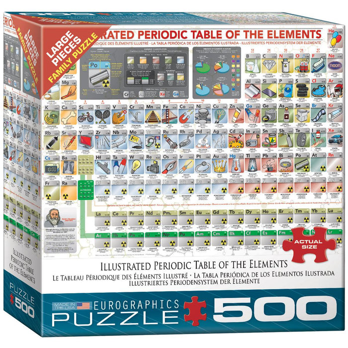 Eurographics - Illustrated Periodic Table of the Elements (500 pc - Large Puzzle Pieces)