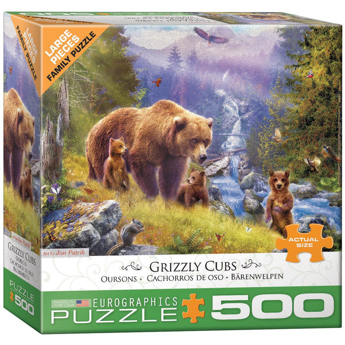 Eurographics - Grizzly Cubs by Jan Patrik (500 pc - Large Puzzle Pieces)