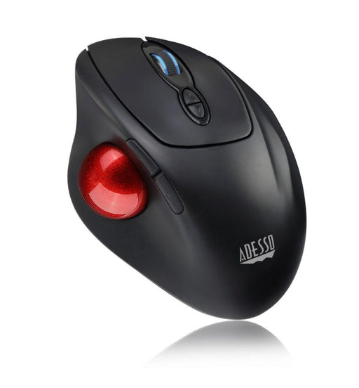 Adesso - Trackball Mouse Wireless Ergonomic iMouse T30 7 Buttons Programmable Ball left up to 4800dpi PC/Mac - Black - Default Title - Limolin 