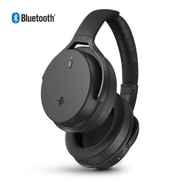 HyperGear - Headphones Bluetooth Over The Ear Active Noise Cancelling Plug in 3.5mm Aux (included) for Wired Usage Quick Charge Built in Mic and Call Controls Foldable Design - Black