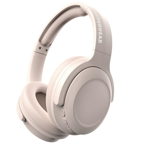 HyperGear - Headphones Bluetooth Stealth 2 Active Noise Cancelling Built in Mic 18hr Play Time Over the Ear Comfort Mulitpoint Connection - Beige