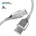 Naztech - Charge & Sync USB-C to USB-A Titanium Braided Ballistic Nylon Cable 6ft Fast Charge Reinforced Metal Alloy Connectors - White