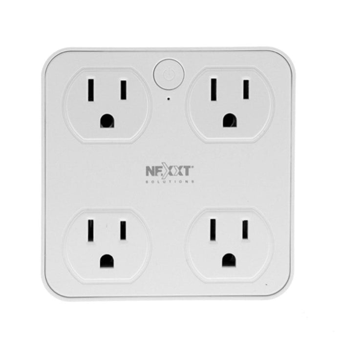 Nexxt - Smart Home WiFi Surge Protector Wall with 4 Outlets 4 Side USB Ports 110V, Amazon Alexa or Google Assitant